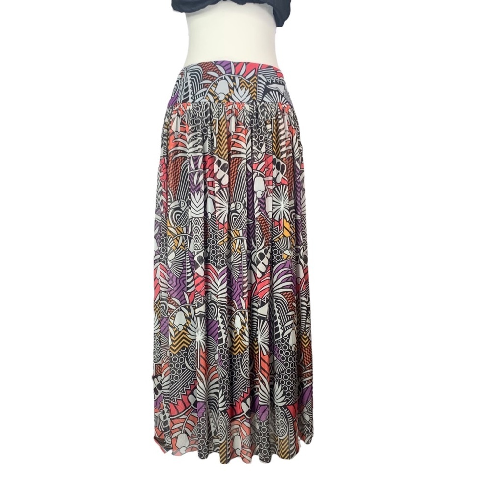 Farm Rio Maxi Skirt Medium Tropical Novelty Mesh Pineapple Anthropologie Resort - Picture 5 of 11